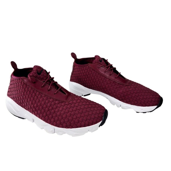 Mens 9.5 Nike Air‎ Footscape Woven Desert Chukka Deep Garnet Burgundy 637162-600